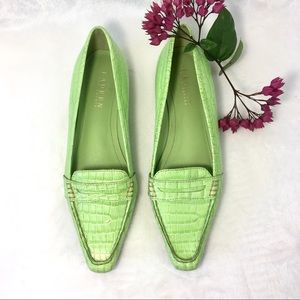 LAUREN RALPH LAUREN “Sibley” Lime Green Loafers.